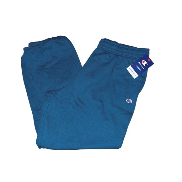 Champion Power Blend Jogger Style Sweat Pants Sz XXL Unisex Mens Teal Blue - Picture 1 of 10